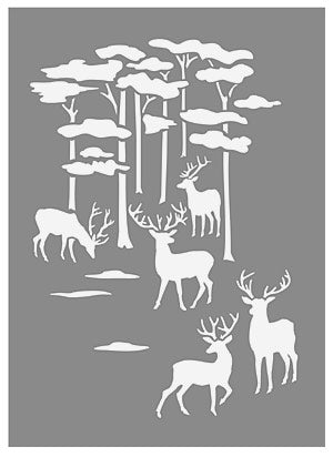 Little Woodland Stags Stencil Stags