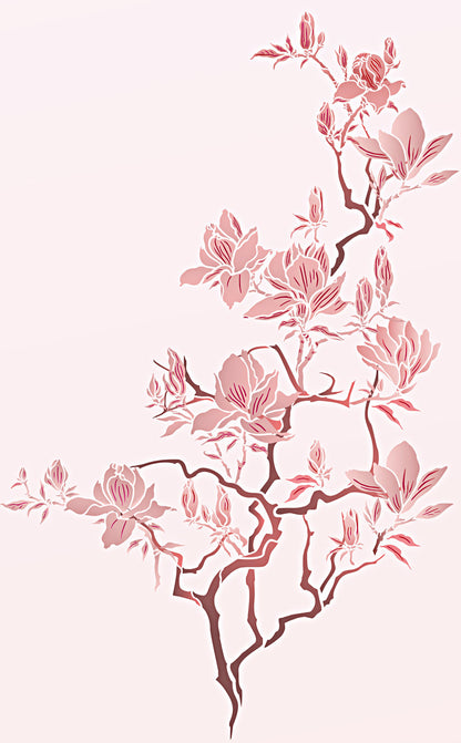 Flowering Magnolia Tree Stencil