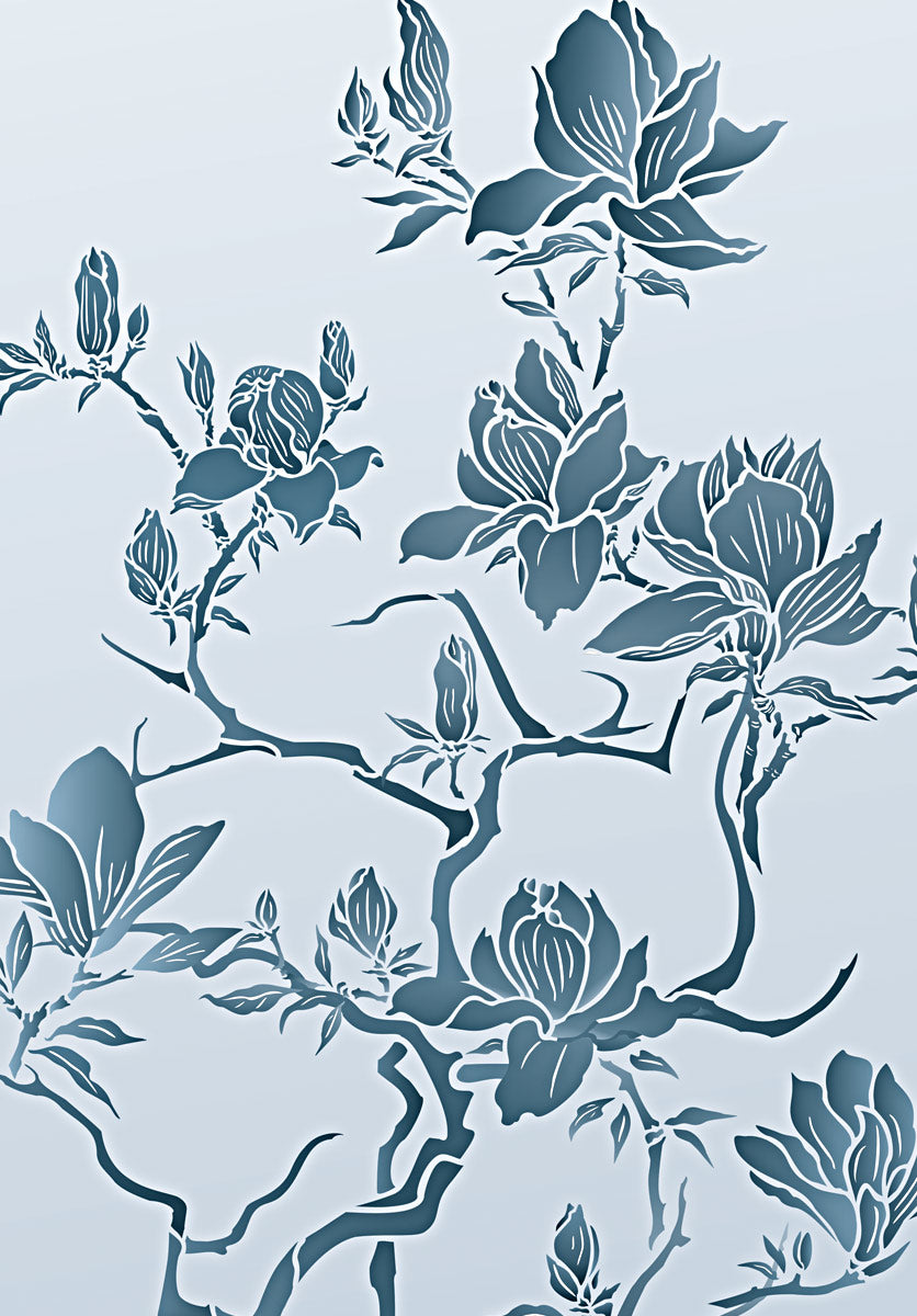 Flowering Magnolia Tree Stencil