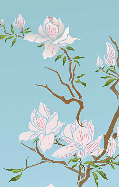 Flowering Magnolia Tree Stencil