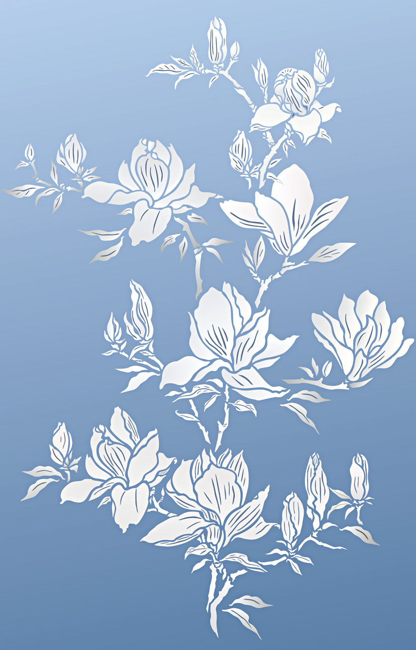 Flowering Magnolia Tree Stencil