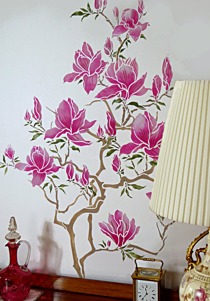 Flowering Magnolia Tree Stencil