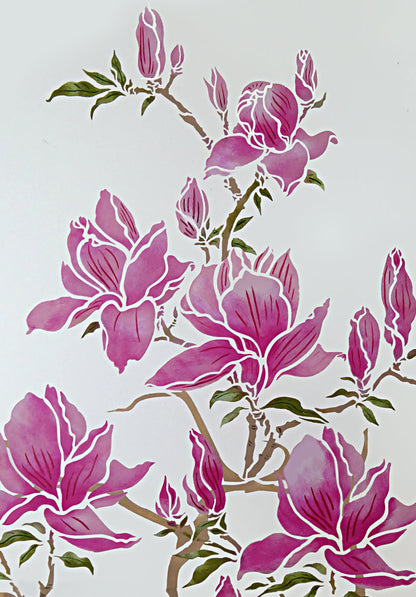 Flowering Magnolia Tree Stencil