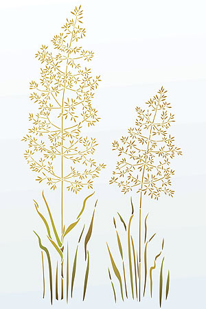 Wild Meadow Grass Stencil