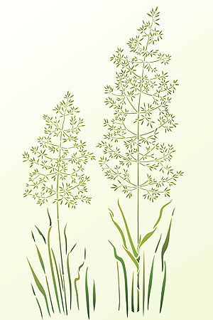 Wild Meadow Grass Stencil