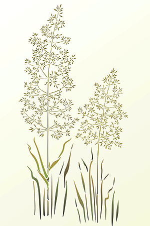 Wild Meadow Grass Stencil