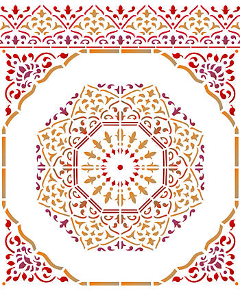 Moroccan Arabesque Border Stencil