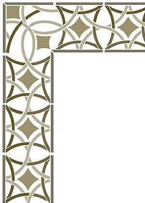 Moroccan Filigree Border and Corner Stencil