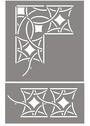 Moroccan Filigree Border and Corner Stencil