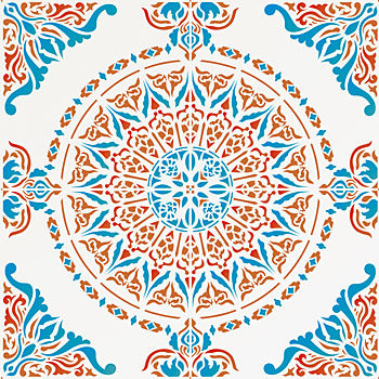 Large Moroccan Ornamental Tile Design Stencil (full repeat)