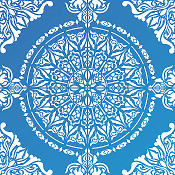 Large Moroccan Ornamental Tile Design Stencil (full repeat)