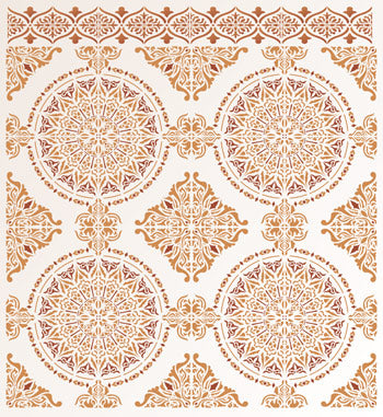 Large Moroccan Ornamental Tile Design Stencil (full repeat)