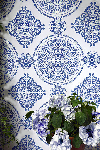 Large Moroccan Ornamental Tile Design Stencil (full repeat)