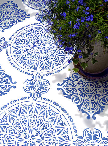 Large Moroccan Ornamental Tile Design Stencil (full repeat)