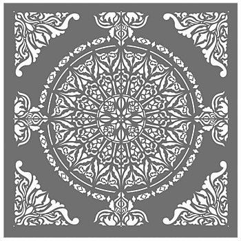 Large Moroccan Ornamental Tile Design Stencil (full repeat)