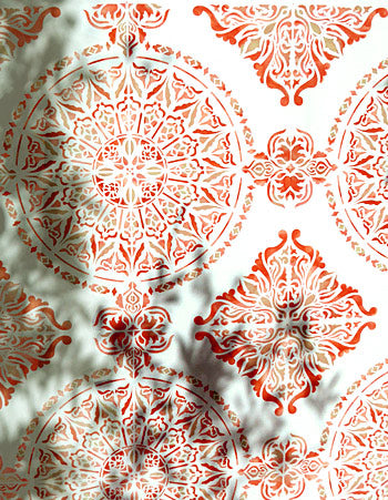 Moroccan Ornamental Tile Design Stencil (rotating repeat)