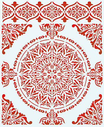 Moroccan Ornamental Border Stencil