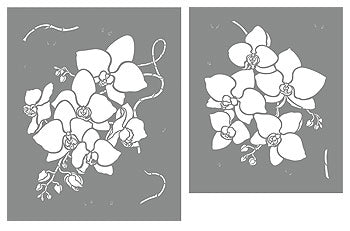 Large Orchid Flowers Stencil