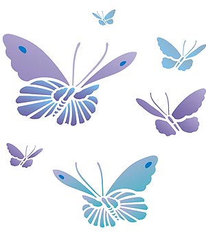 Oriental Butterfly Stencil