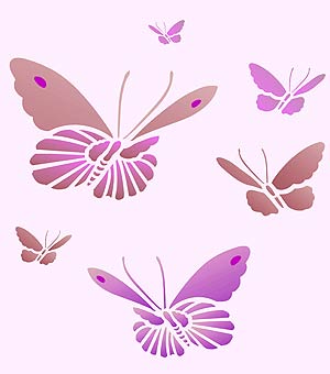 Oriental Butterfly Stencil