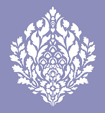 Oversize Damask Coeur de Lys Stencil