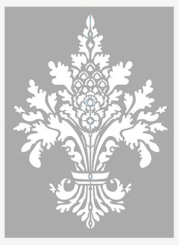 Oversize Damask Fleur de Lys Stencil