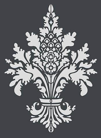 Oversize Damask Fleur de Lys Stencil