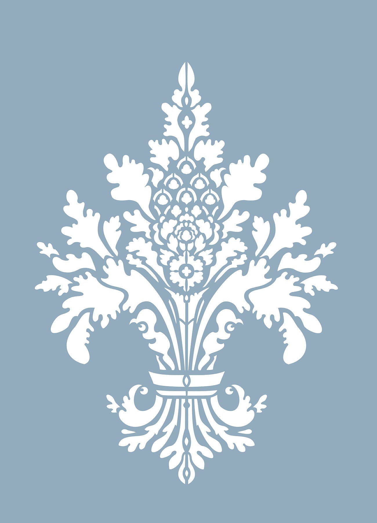 Oversize Damask Fleur de Lys Stencil