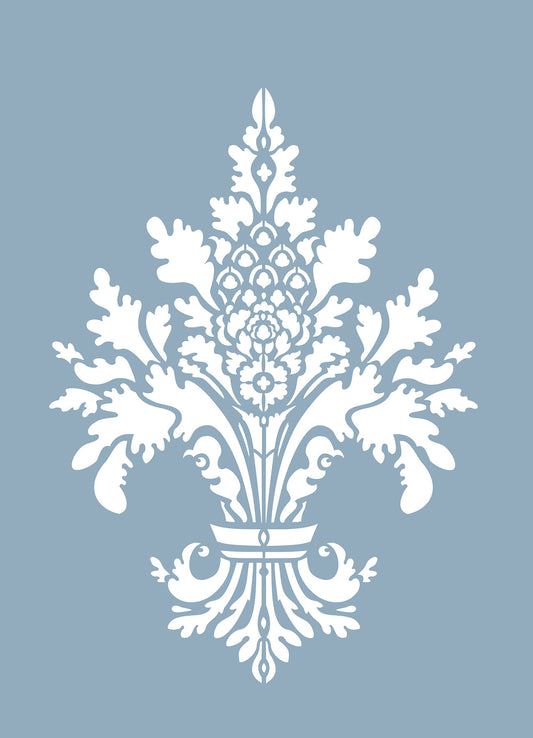 Oversize Damask Fleur de Lys Stencil