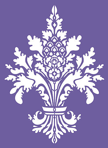 Oversize Damask Fleur de Lys Stencil