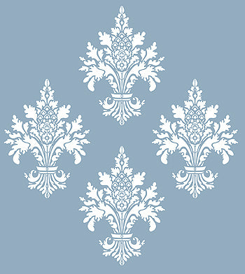 Oversize Damask Fleur de Lys Stencil