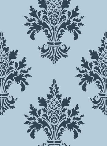 Oversize Damask Fleur de Lys Stencil