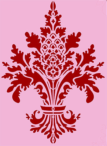 Oversize Damask Fleur de Lys Stencil