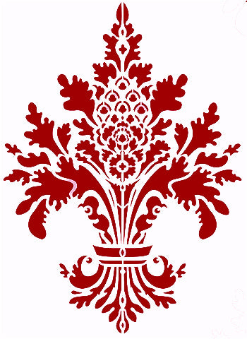 Oversize Damask Fleur de Lys Stencil