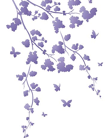 Oversize Flower Silhouettes Stencil