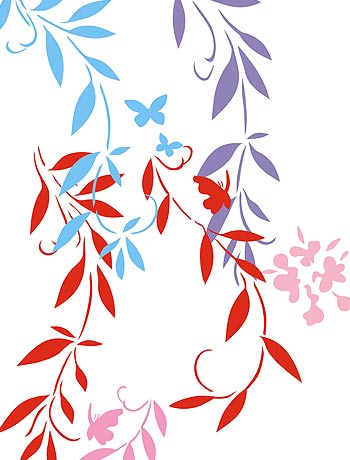 Oversize Flower Silhouettes Stencil