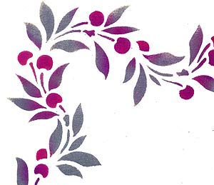 Oversize Cherry Border and Corner Stencil