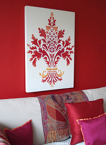 Oversize Damask Fleur de Lys Stencil