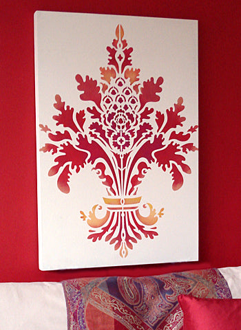 Oversize Damask Fleur de Lys Stencil