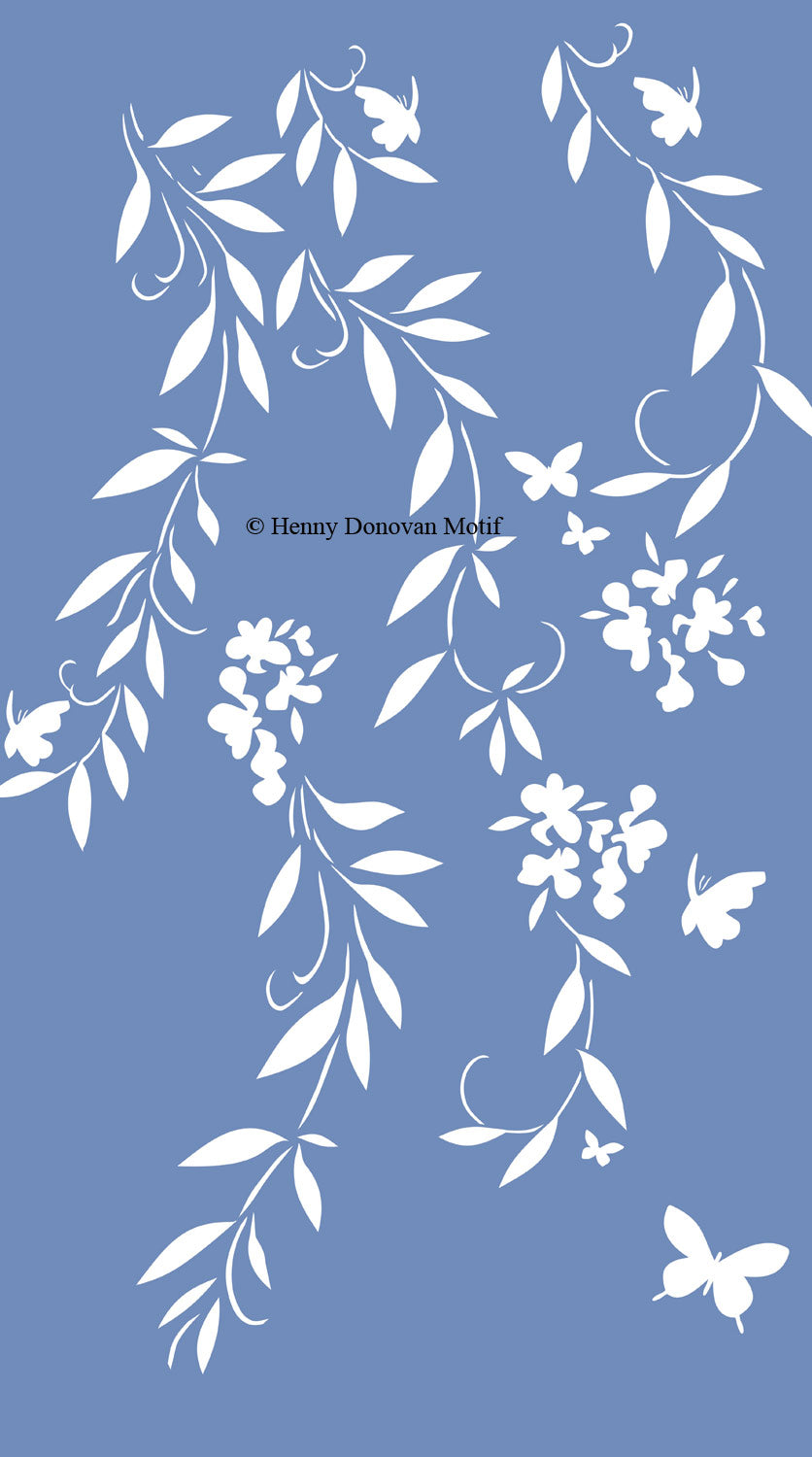 Oversize Flower Silhouettes Stencil