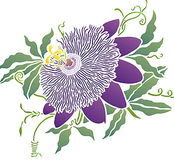 Oversize Passion Flower Stencil