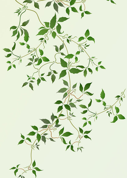 Oversize Trailing Clematis Leaves Stencil 1