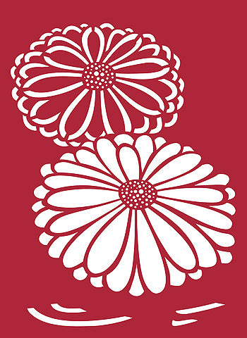 Oversize Japanese Chrysanthemum Stencil