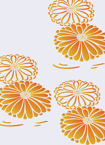 Oversize Japanese Chrysanthemum Stencil