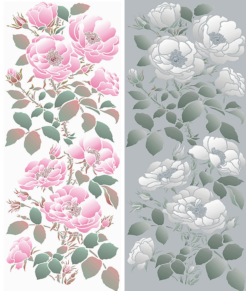 Oversize Wild Rose Stencil