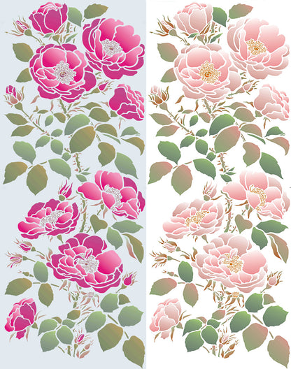 Oversize Wild Rose Stencil