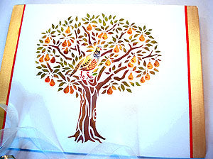 Partridge in a Pear Tree Stencil