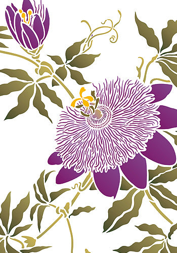 Passion Flower Stencil