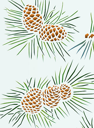 Pine Cones Stencil