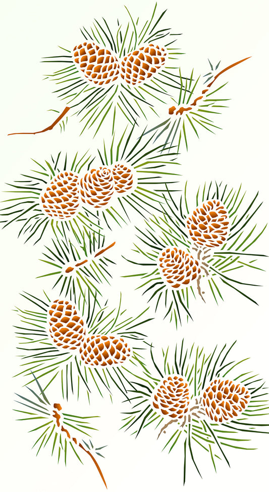 Pine Cones Stencil